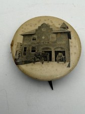 Vintage Fire Department Pin Back Celluloid 1930s  picture
