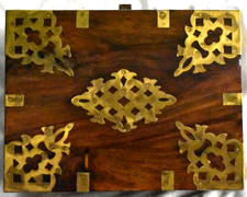 GURKHA - 125th ANNIVERSARY TREASURE CHEST -WOOD & BRASS CIGAR - EMPTY BOX picture