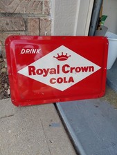 c.1950s Original Vintage RC Cola Sign Metal Embossed Blister Soda Coke Pepsi picture