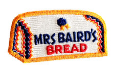 VTG Mrs Baird's Bread Bakery Loaf Bakers Baking Uniform Patch 1960s NOS New picture