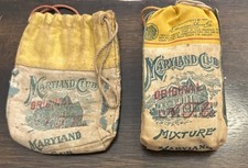 2 Vintage Maryland Club Mixture Cut Tobacco Bags Early 1900's picture