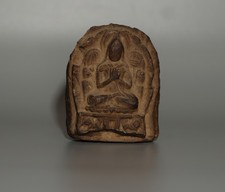 Real Tibet 1800s Old Antique Buddhist Clay Tsa Tsa Buddha Statue Tsong Kha-pa picture
