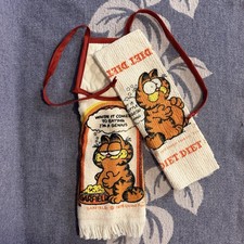 VTG 1978 Garfield Refrigerator Door Handle Covers Lot of 2 Terry Cloth Cartoon picture