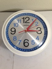 Vtg Sunbeam swimming pool room Wall Clock MCM Retro Blue new mechanism 70s picture