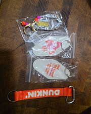 4 Pack Of Dunkin Key Chains Dunkin Merch Donut Stop Sippin picture