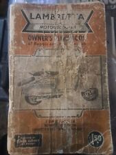 Vintage LAMBRETTA Motor Scooter Moped Owner's Handbook book by Floyd Clymer Bad picture