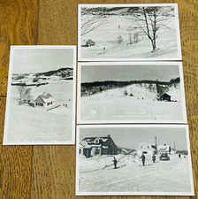 Lot of 4 Vintage RPPC St Sauveur Quebec Skiing Marquis Run Charpentier Photo picture