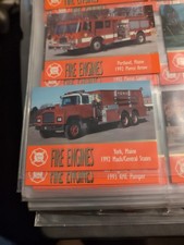 Set of 97 Fire Engine Collectors Cards In protector sleeve no damage 2 missing picture