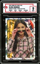 2025 Panini Pop Stars Sticker #115 Olivia Rodrigo CRACKED ICE ~ CG 9 MINT picture