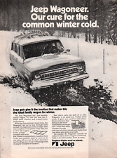 1972 Jeep Wagoneer Snow Driving Vintage B&W Print Ad Wall Decor picture