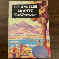 c1937 Los Angeles County California Travel Booklet 64 Pages Vintage Tourism picture