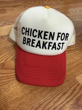 Chick-Fil-A Restaurant Chicken For Breakfast Snapback Baseball Trucker Hat picture