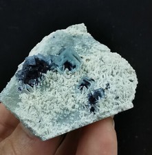 25g Natural Clear Purple Phantom Green Cube Fluorite Quartz Specimen Mongolia picture