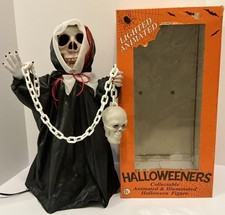 VINTAGE UNDERWRITERS LABORATORIES ANIMATED SKELETON HALLOWEEN FIGURE WORKING picture
