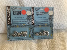 Vintage Maxant Size 24 (5/8”) Buttons To Cover - 2 Packs Of 7 Silver picture