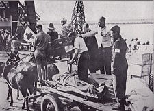 Red Cross Wagon Hauling Dead Soldiers WWII Dispatch Photo News Service picture