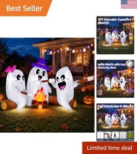 6FT Cute Halloween Ghosts Blow Up Decoration – Perfect for Family Fun Outdoors picture