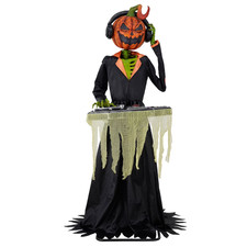 72 IN ANIMATED DJ JACK PUMPKIN SKELETON HALLOWEEN ANIMATRONIC PROP picture