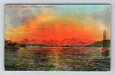 San Francisco CA-California, Golden Gate at Sunset, Vintage c1920 Postcard picture