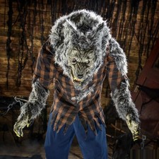 Animated Hulking Werewolf Halloween Animatronic Prop LCD Eyes Seasonal Visions picture