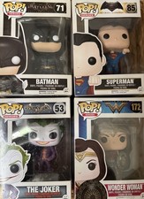 Funko Pop Lot 4: Superheroes Batman, Joker, Superman, Wonder Woman picture