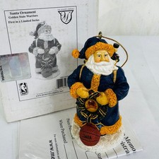 VTG 2001 The Memory Company Golden State Warriors Santa Christmas Ornament picture