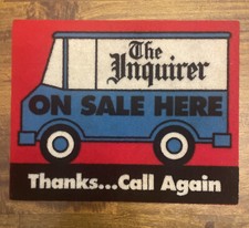 Vintage Philadelphia Inquirer Newspaper Advertising Carpet Counter Top Sign picture