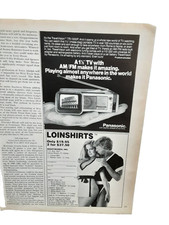 1981 Panasonic TravelVision TV & Loinshirts Vintage Print Ad Retro Electronics picture