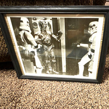 Star Wars Framed Black & White Print - C-3PO and Stormtroopers picture