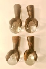 Lot Of 4 Antique Eagle Claw Cast Iron Glass Balls Furniture Hardware Nice picture