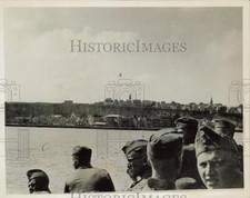 1939 Press Photo View of Helgoland Germany from boat carrying German troops picture
