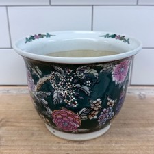 Vintage Chinese Famille Rose Floral Porcelain Planter Pot picture
