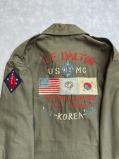 Rare US M-1943 Field Jacket USMC 5th Marines Korean War 1952 Embroidered picture