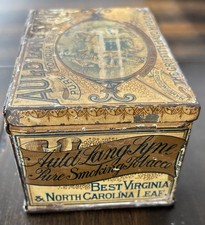 Vintage Late 1800's Auld Lang Syne Tobacco Tin Rare Scarce Griffith Mayo Mfg Co picture