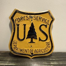 Rare Vintage Metal US Forestry Service Tree Sign Tree Badge Old Stock picture