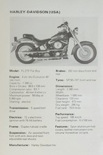 Harley Davidson Fat Boy Motorcycle Picture Original Bike Moto Sheet     picture