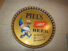 Vintage Piel’s Light Beer Metal Serving Tray De-licious De-light-ful  clean 12'' picture
