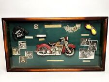 Vinter Motorcycle Biker History Shadow Box Diorama Wooden Wall Display 20.5