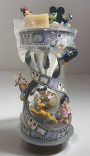 Disney Vintage Mickey Donald Goofy Film Reel Musical Snow Globe New NOS Light Up picture