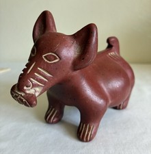 Vtg Clay Terracotta Colima Corn Dog Figurine Sculpture Mexican Folk Art Aztec picture