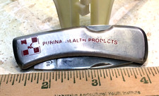 Vtg Purina Health Products Promo Stainless Steel Pocket Knife picture