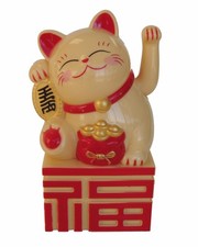 Japanese Maneki Neko Beckoning Feng Shui Money Good Fortune Waiving Lucky Cat  picture