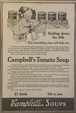 1916 Campbells Tomato Soup PRINT AD Economy Accountant Bills Kid Girl VTG 1910s picture