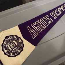Pennant The Agnes Scott College Purple Vintage Silvet picture