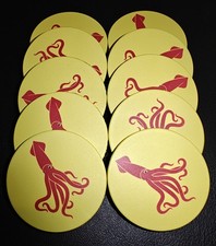 39mm - 10 Gram Squid Token - SET OF 10 SQUID GAME - Texas Hold Em picture
