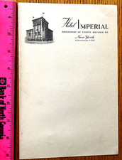 1930-40's Era  Hotel Imperial Letterhead New York picture