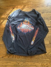 Harley-Davidson Screamin' Eagle Performance Parts Flame Long Sleeve Shirt Black picture