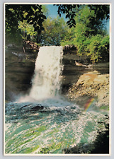 Minnehaha Falls Park Minneapolis Minnesota Vintage Continental Chrome Postcard picture
