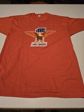 Men's Vintage Harley Davidson 1980's Number 1 Graphic Short Sleeve T-shirt Sz L picture