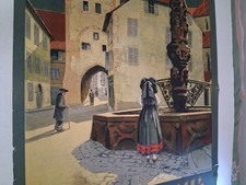G. Troussard c 1920 Ribeauville original Litho Poster Needs Restoration picture